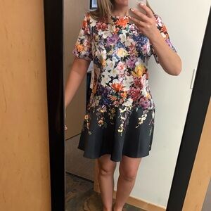 Aqua | Black Multi Floral Dress